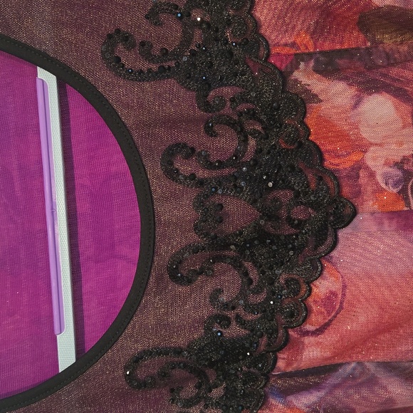 Sheer floral dress w embroidered overlay fully lined size medium NWOT New W Out - Picture 4 of 8